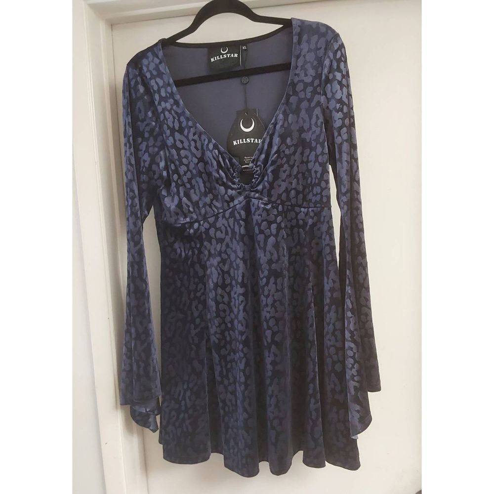 Killstar Blue Leopard Mini Dress